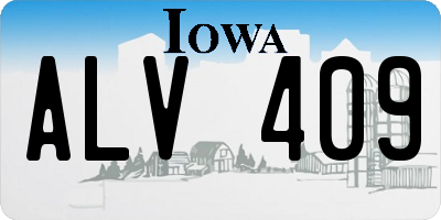 IA license plate ALV409