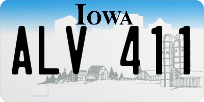 IA license plate ALV411
