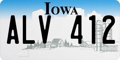IA license plate ALV412