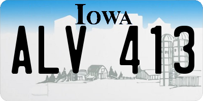 IA license plate ALV413