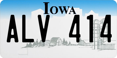 IA license plate ALV414