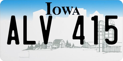 IA license plate ALV415