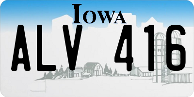 IA license plate ALV416