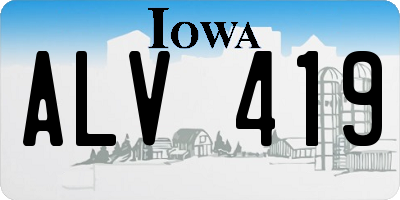 IA license plate ALV419