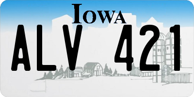 IA license plate ALV421