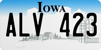 IA license plate ALV423