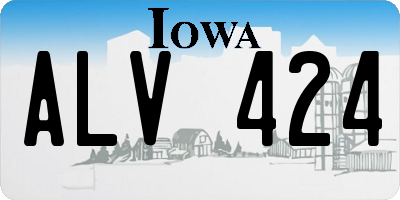 IA license plate ALV424