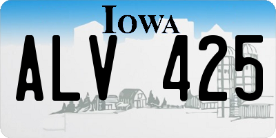 IA license plate ALV425
