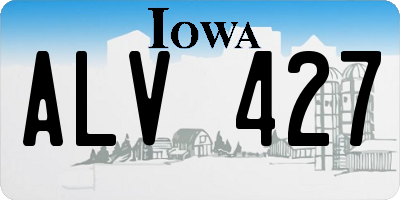 IA license plate ALV427