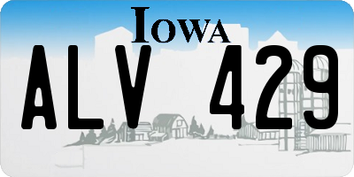 IA license plate ALV429