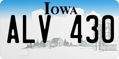 IA license plate ALV430