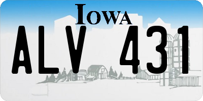 IA license plate ALV431