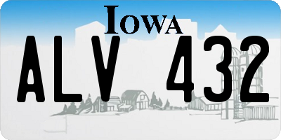 IA license plate ALV432