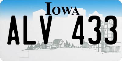 IA license plate ALV433