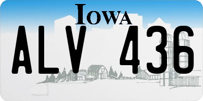 IA license plate ALV436