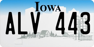 IA license plate ALV443