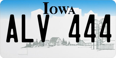 IA license plate ALV444