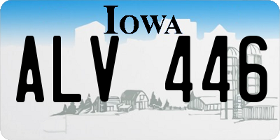 IA license plate ALV446