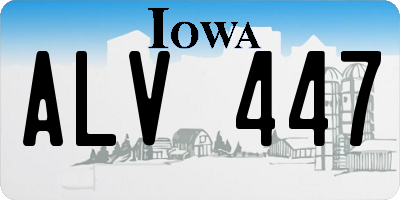 IA license plate ALV447