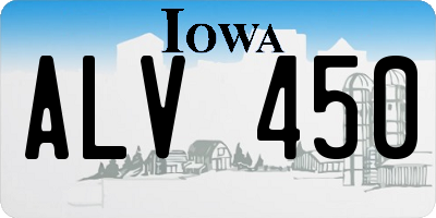 IA license plate ALV450