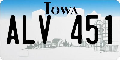 IA license plate ALV451