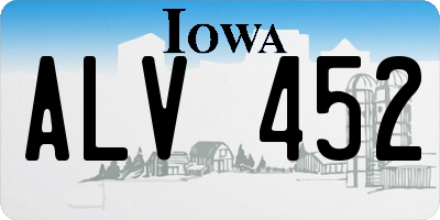 IA license plate ALV452