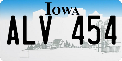 IA license plate ALV454