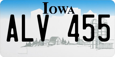 IA license plate ALV455