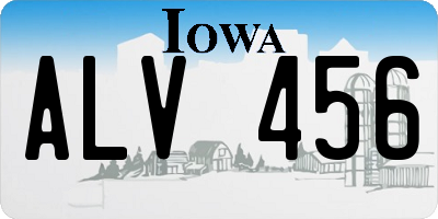 IA license plate ALV456