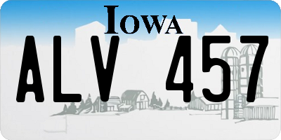 IA license plate ALV457