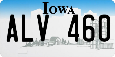 IA license plate ALV460