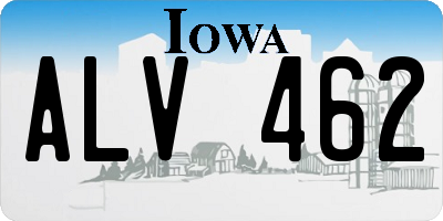 IA license plate ALV462