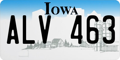 IA license plate ALV463