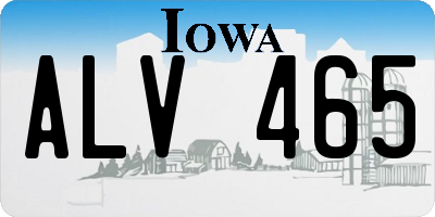 IA license plate ALV465
