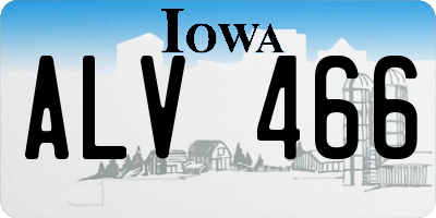 IA license plate ALV466