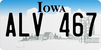 IA license plate ALV467
