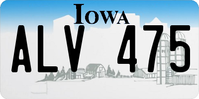 IA license plate ALV475