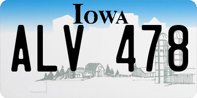 IA license plate ALV478