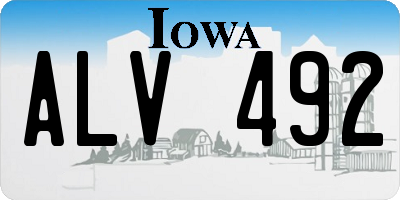 IA license plate ALV492