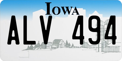 IA license plate ALV494