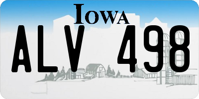 IA license plate ALV498