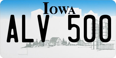 IA license plate ALV500