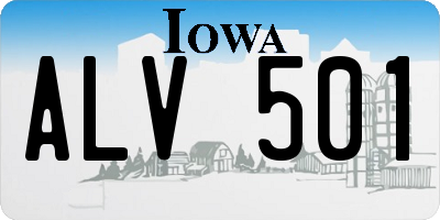 IA license plate ALV501
