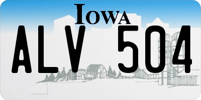 IA license plate ALV504