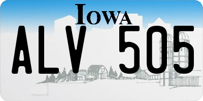 IA license plate ALV505