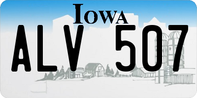 IA license plate ALV507