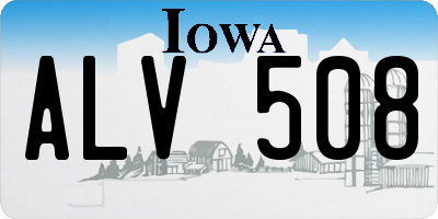 IA license plate ALV508