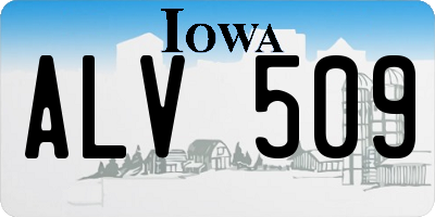 IA license plate ALV509