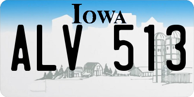 IA license plate ALV513