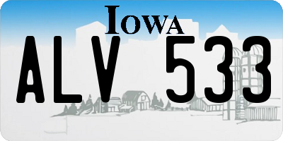 IA license plate ALV533